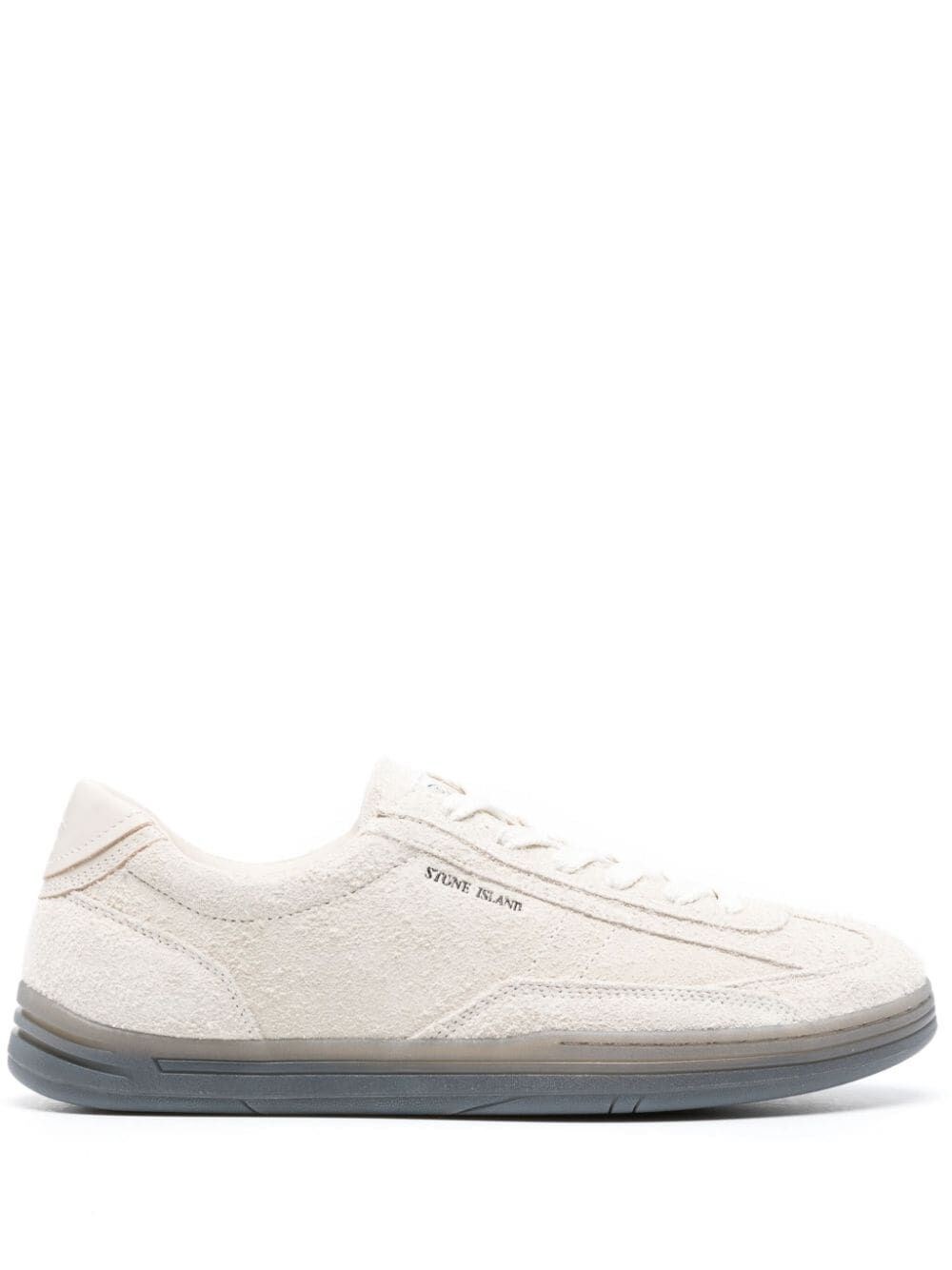 Shop Stone Island Rock Suede Sneakers In White