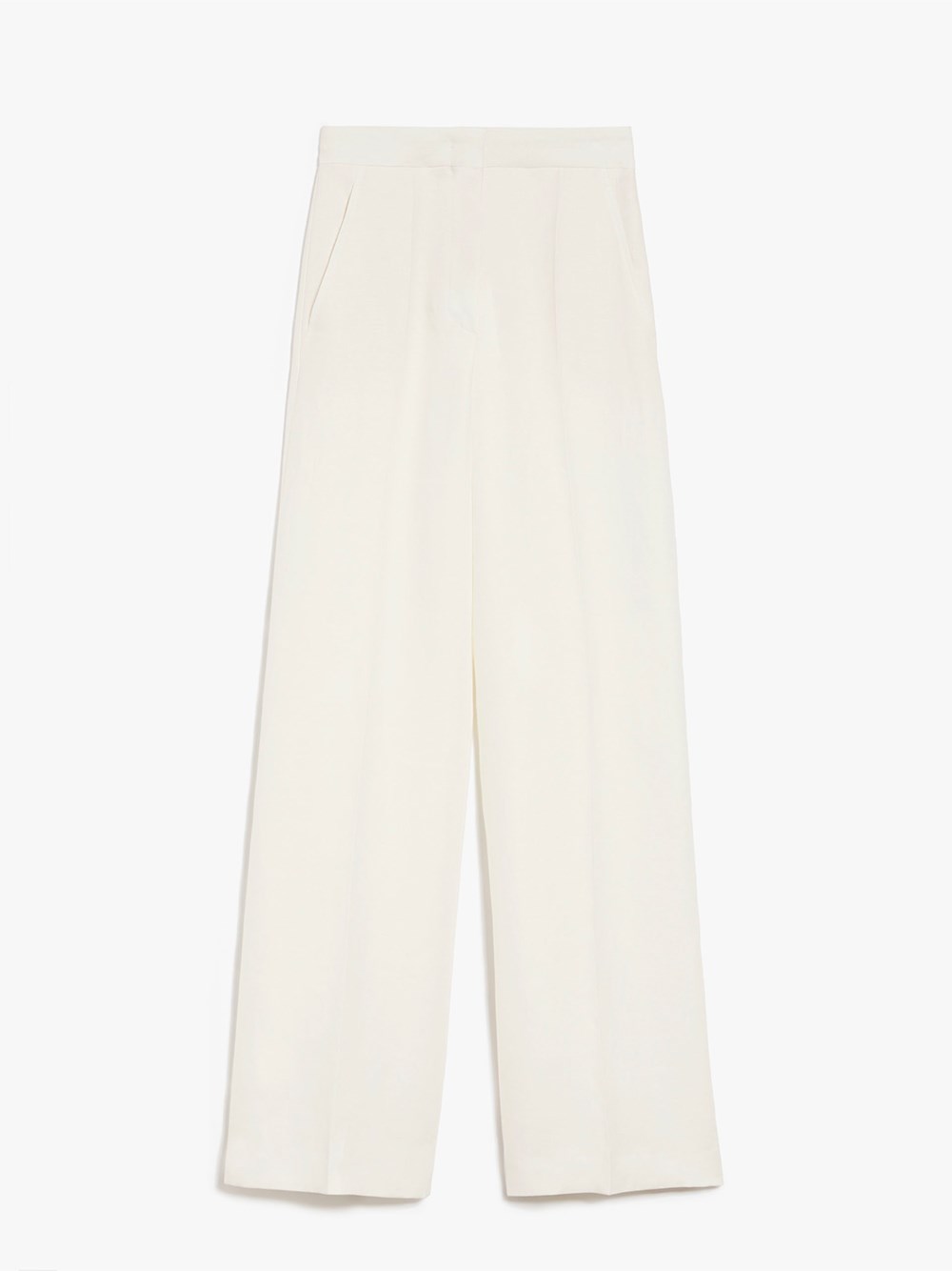 Shop Max Mara Hangar Linen Trousers In White