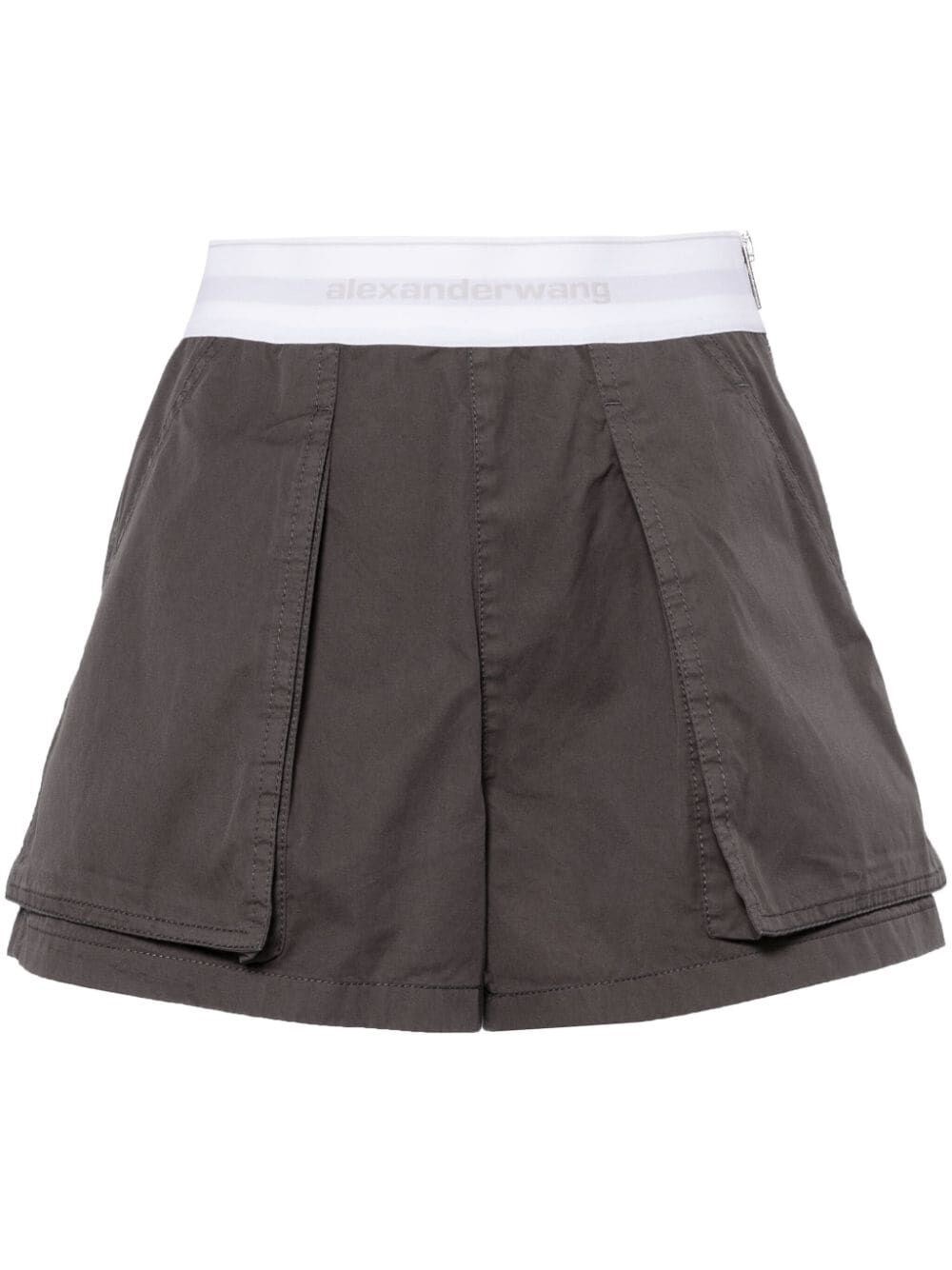 Alexander Wang High-waisted Cargo Shorts In Black