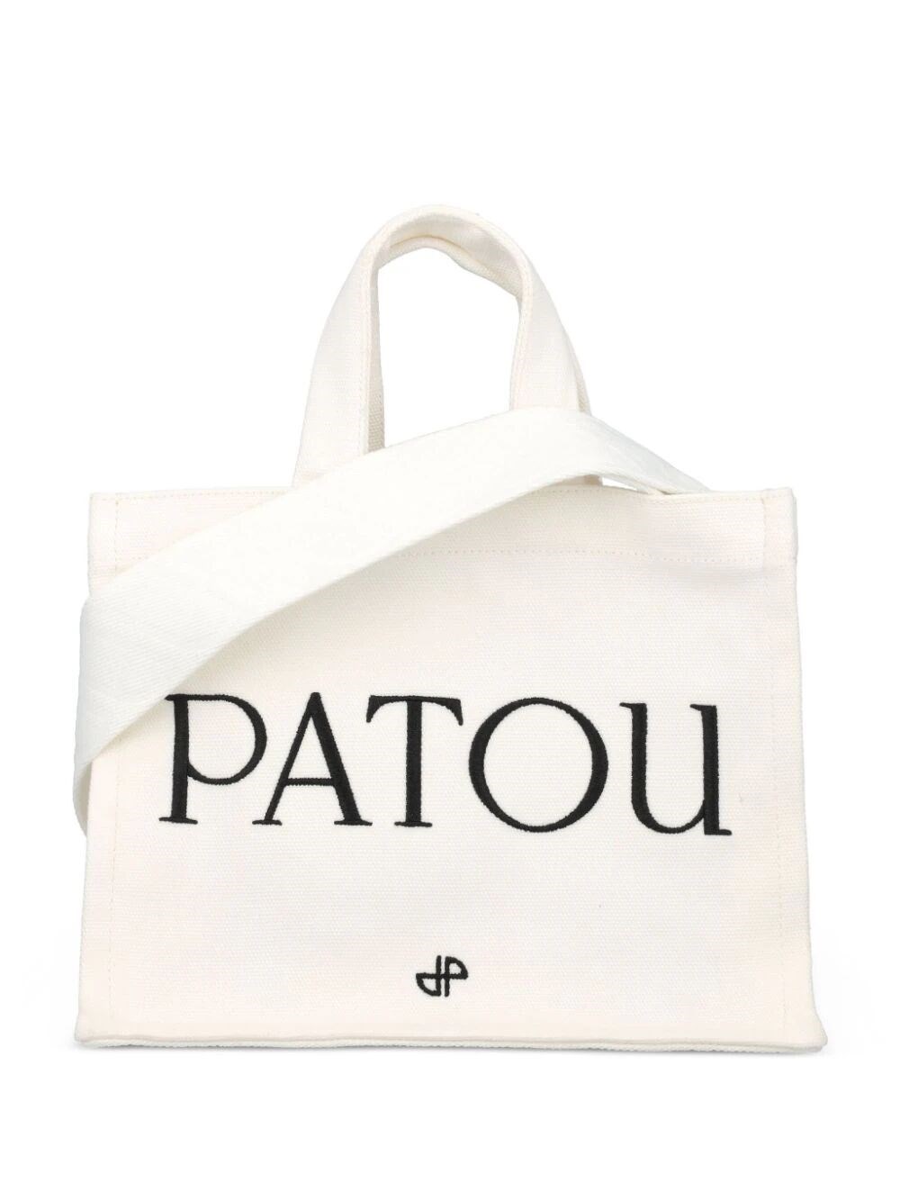 Shop Patou Cotton Small Tote Bag In White