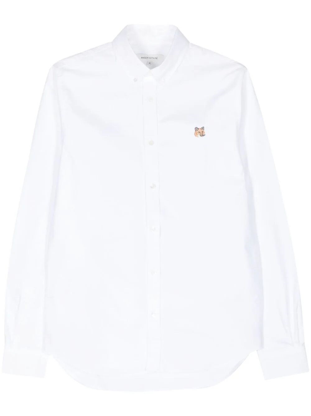 Maison Kitsuné Fox Head-embroidered Shirt In White