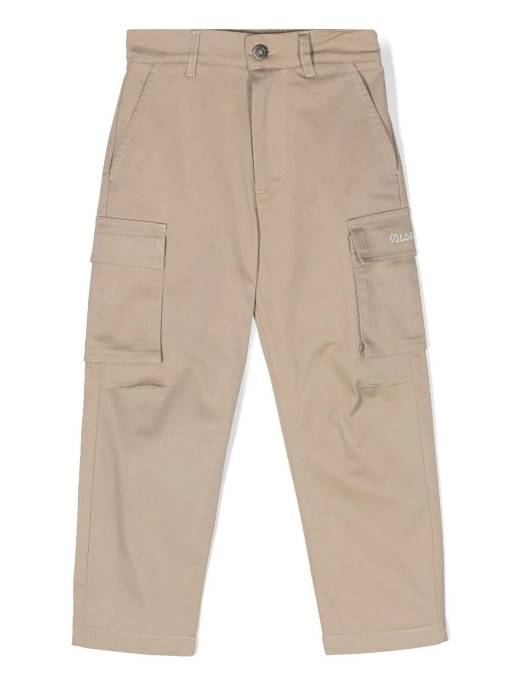 Shop Golden Goose Mid-rise Tapered Cargo Trousers In Brown