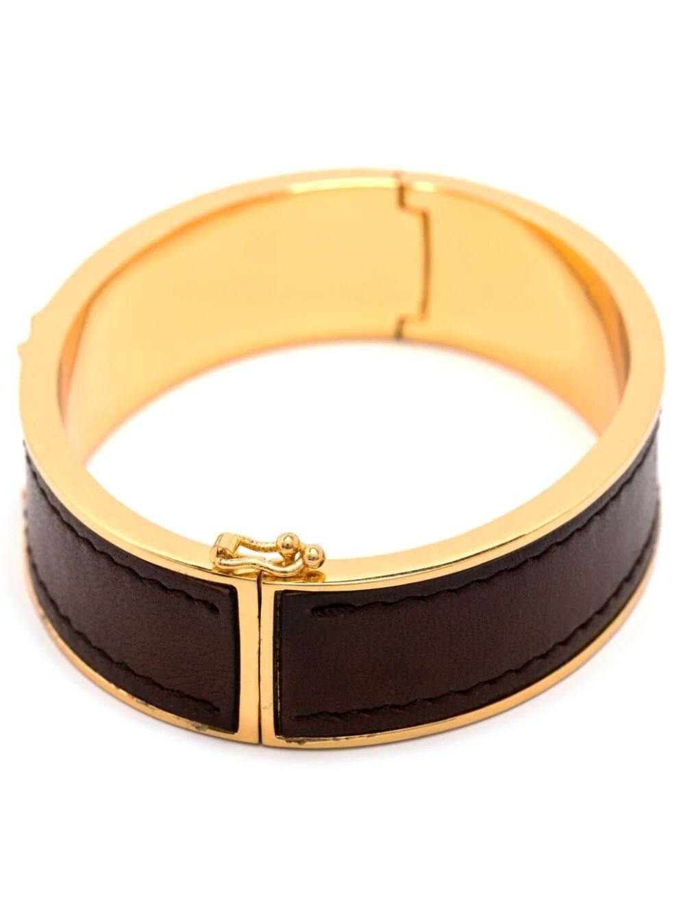 CASSANDRE METAL AND LEATHER BRACELET