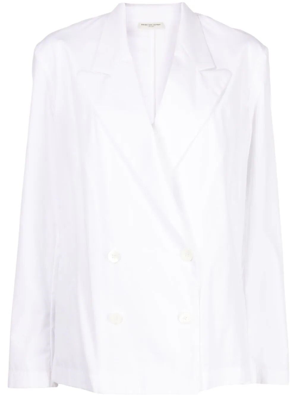 Shop Dries Van Noten Cotton Blazer Shirt In White