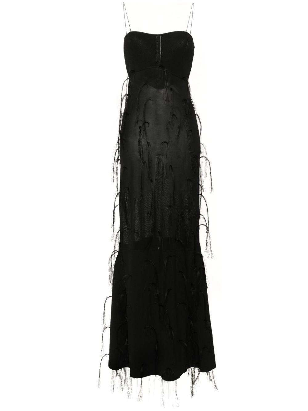 Shop Jacquemus Fino Embroidered Mermaid Dress In Black