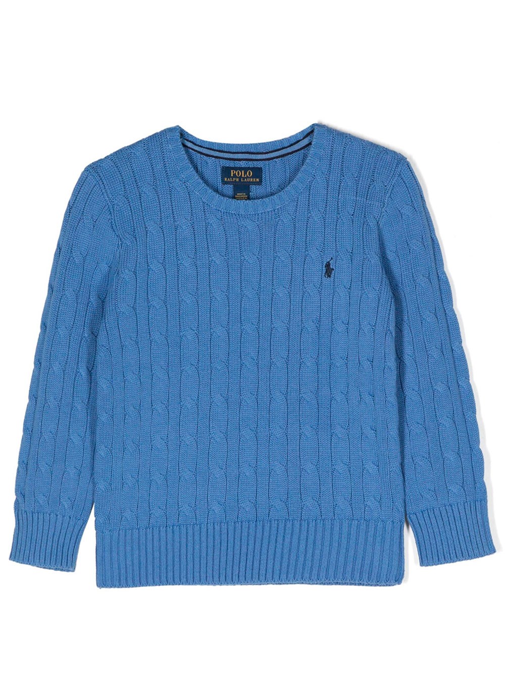 Shop Ralph Lauren Polo Pony Cable-knit Jumper In Blue