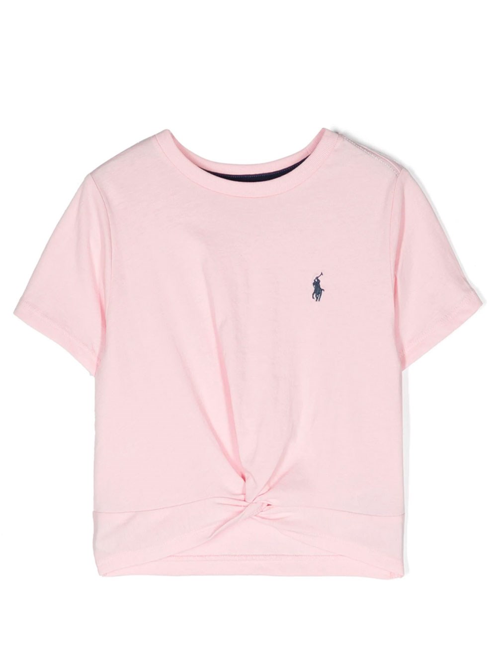 Shop Ralph Lauren Knot Detailing T-shirt In Pink & Purple