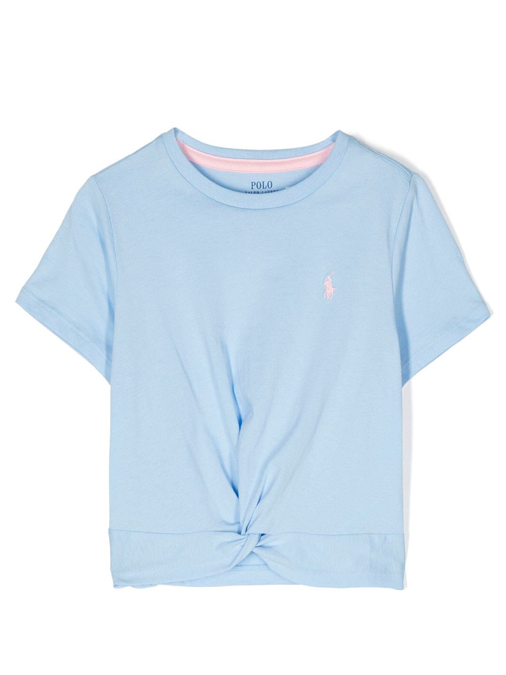 Shop Ralph Lauren Knot Detailing T-shirt In Blue