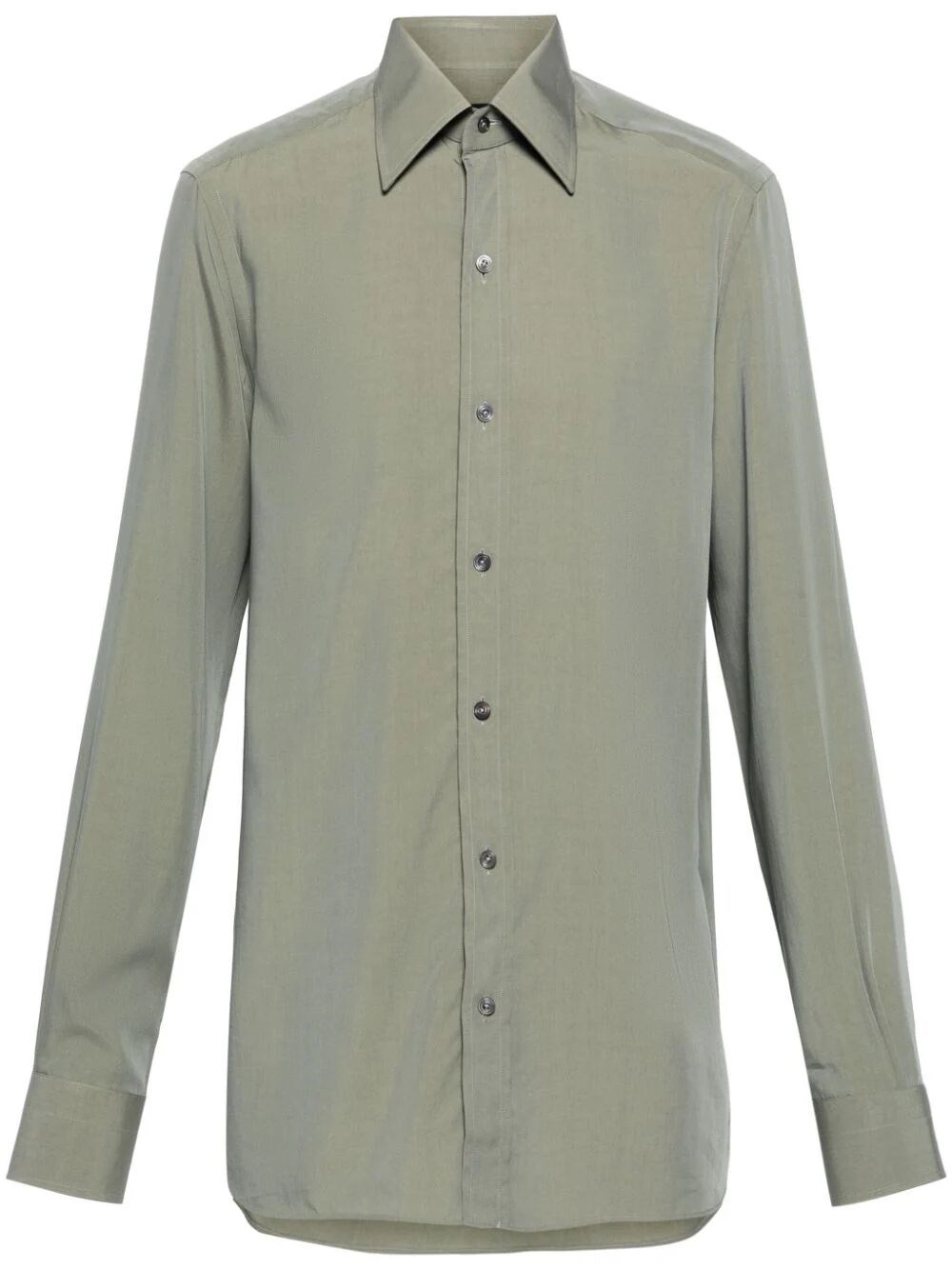 Shop Tom Ford Fluid Silk Slim Fit Shirt In Green