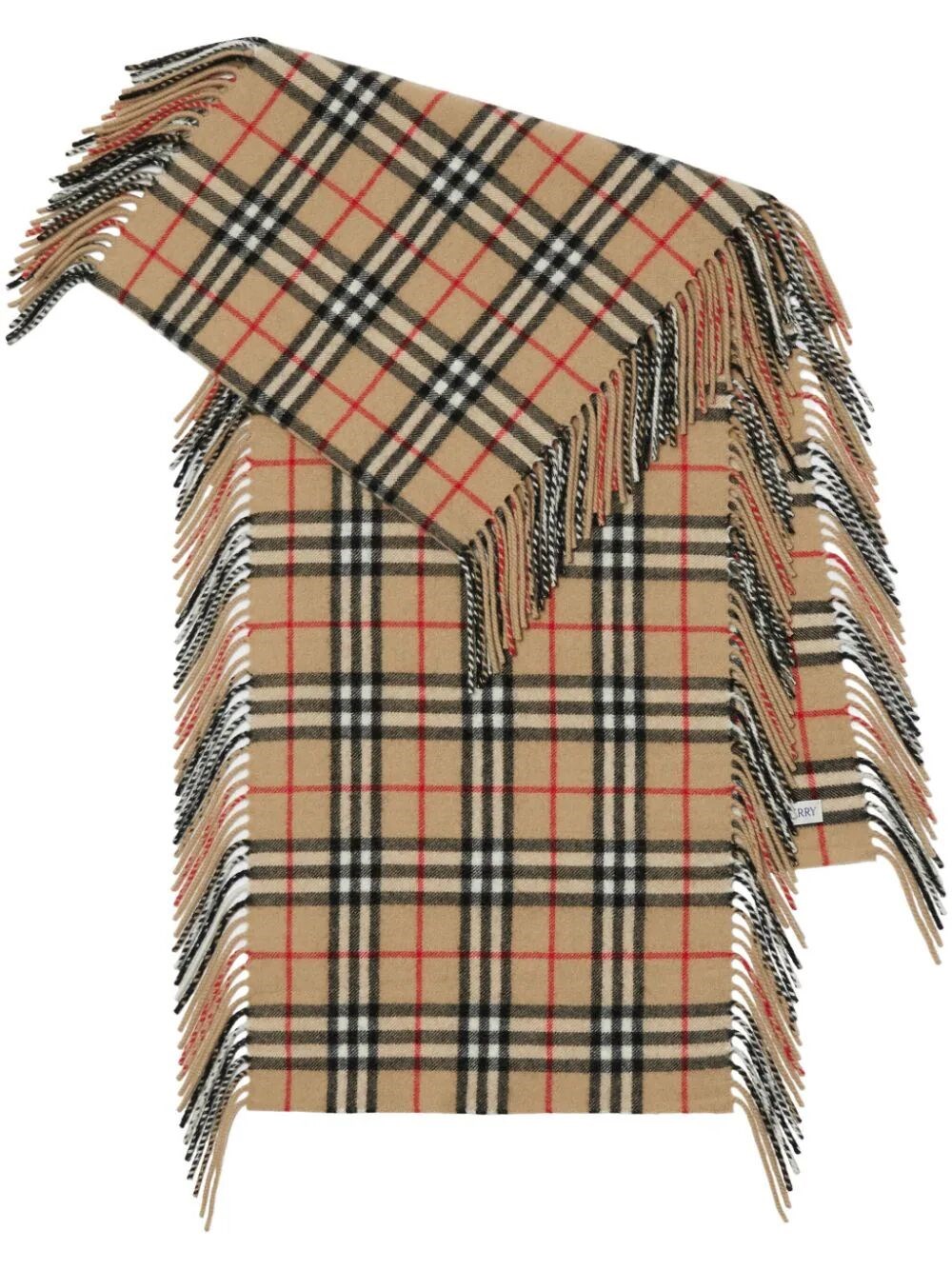 Shop Burberry Check Cashmere Happy Scarf In Brown