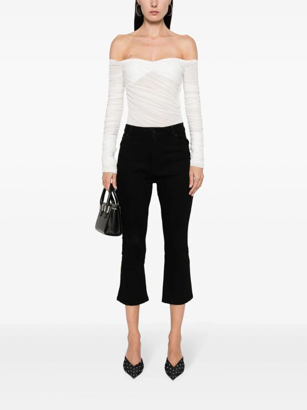 RUCHED MESH BODYSUIT