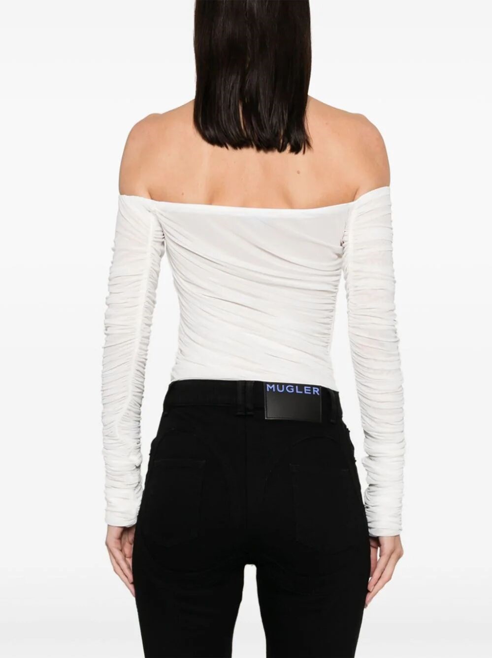 RUCHED MESH BODYSUIT