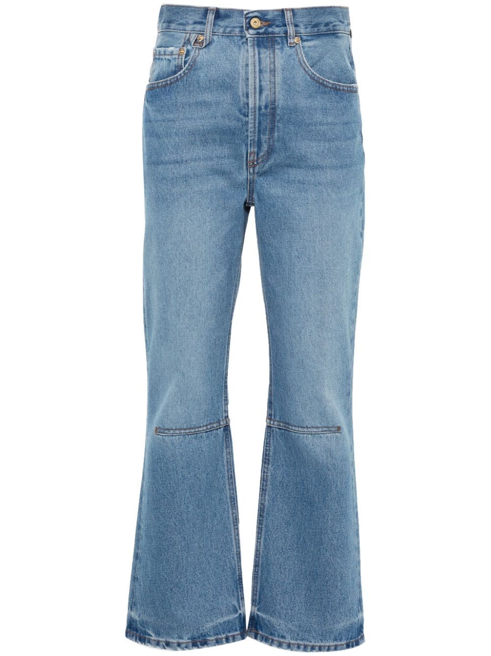Shop Jacquemus De-nîmes Court Cropped Flared Jeans In Blue