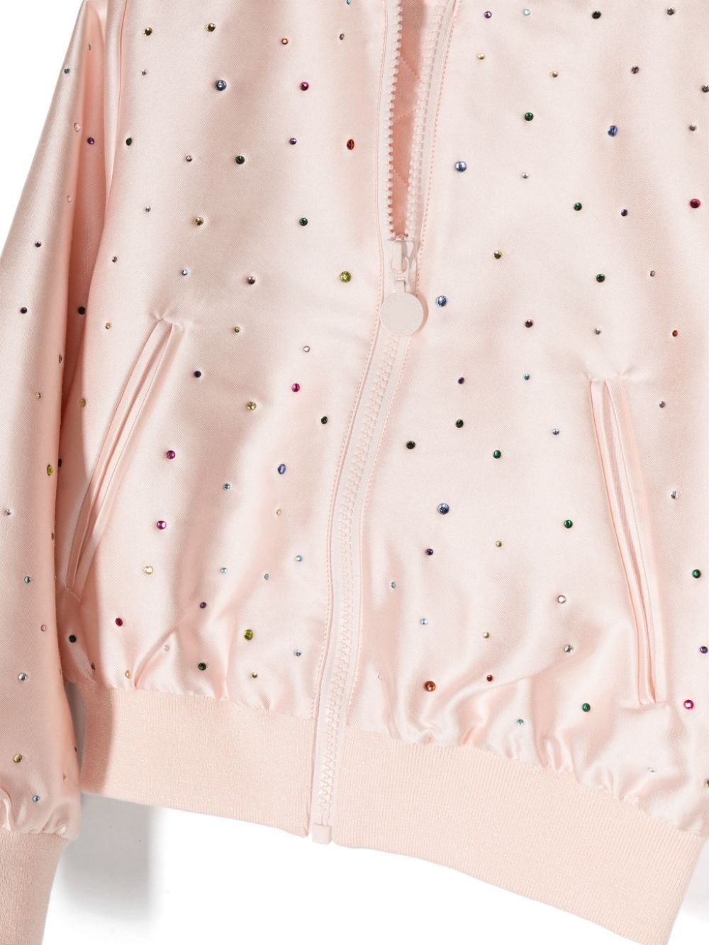 BEJEWELED SATIN BOMBER JACKET 