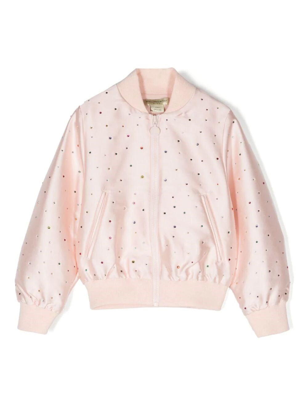 BEJEWELED SATIN BOMBER JACKET 