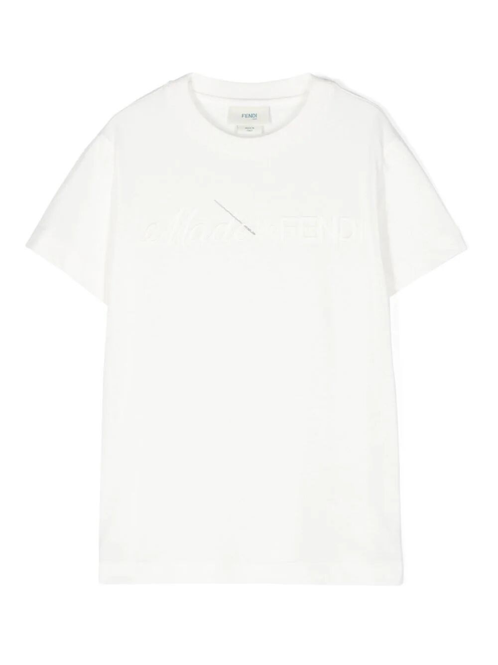 Shop Fendi Logo Embroidered T-shirt In White