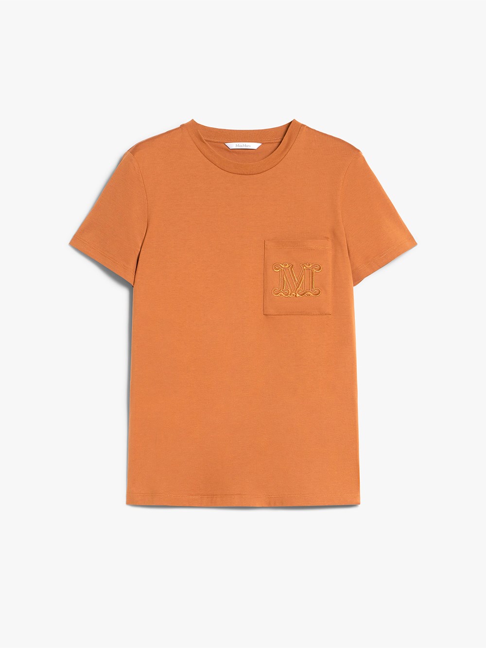 Shop Max Mara Cotton T-shirt In Yellow & Orange