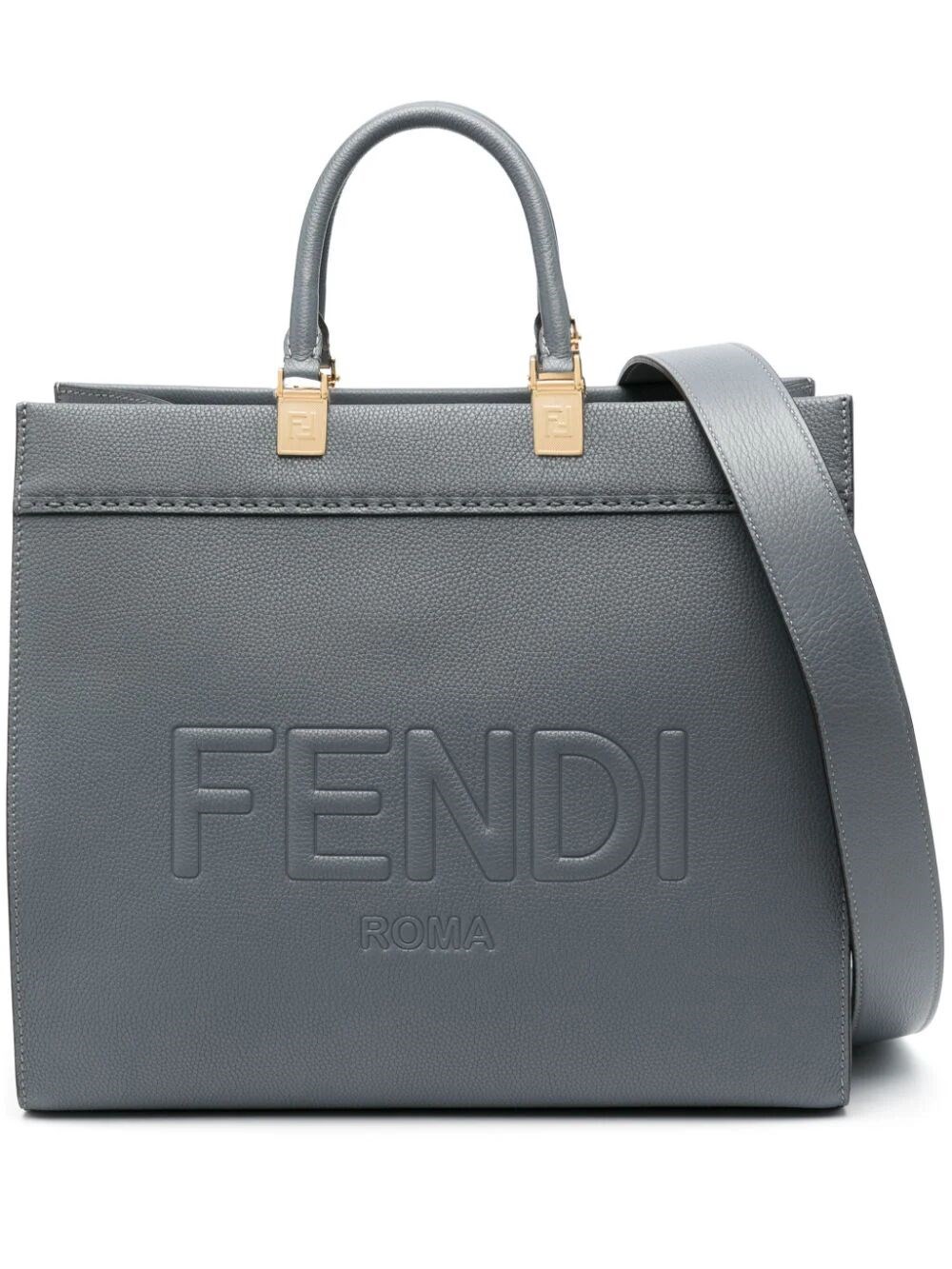 Shop Fendi Sunshine Medium Shopper Bag In Blue
