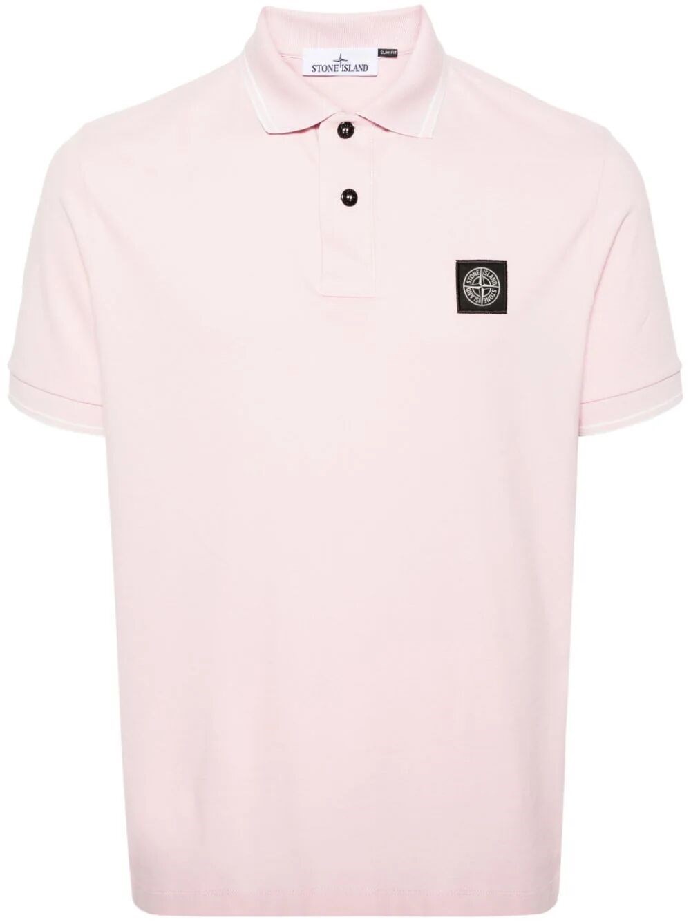 Shop Stone Island Polo With Logo In Pink & Purple