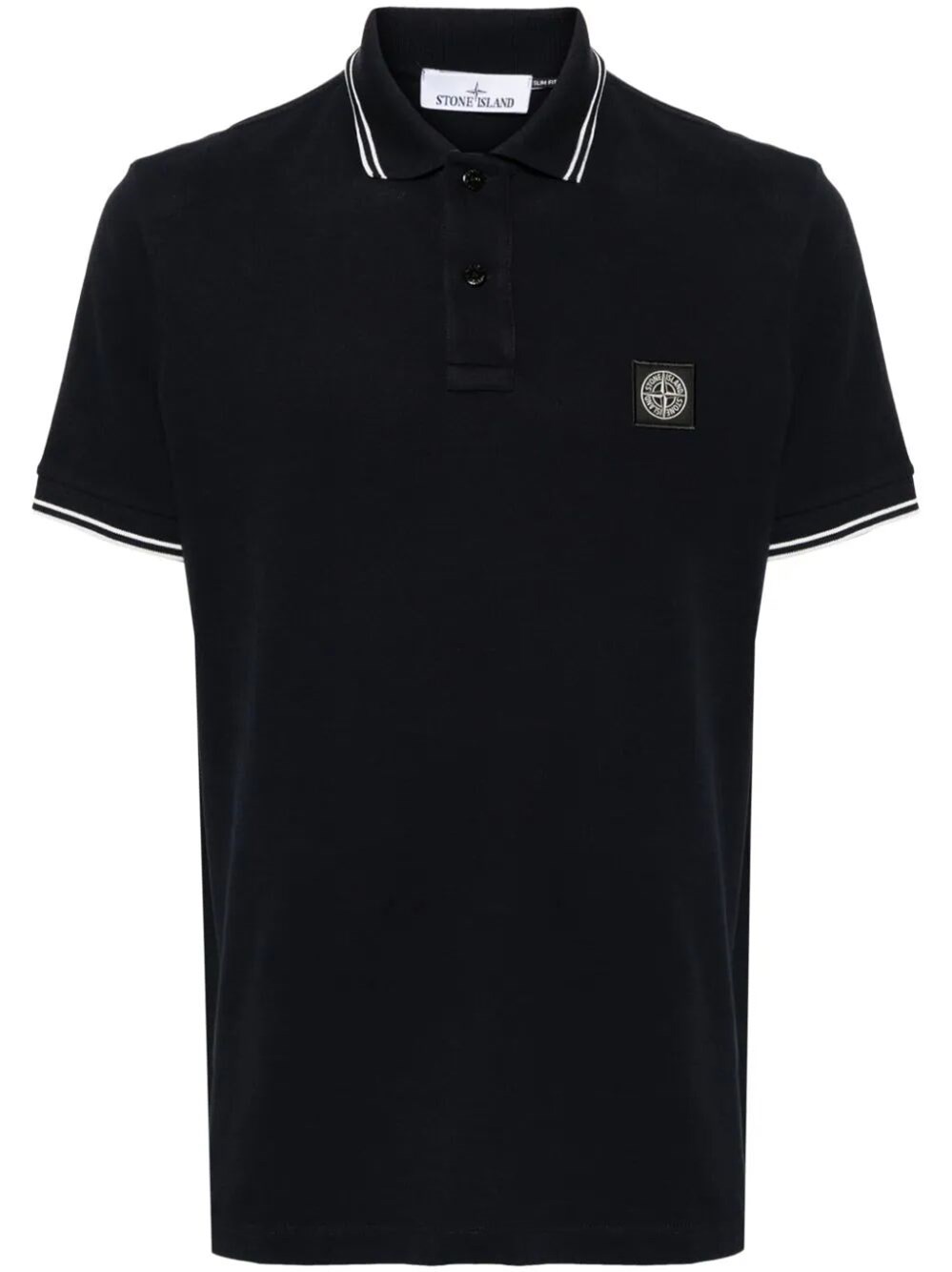 Shop Stone Island Polo With Logo In Black