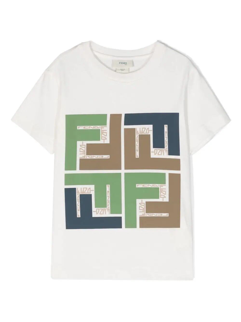 Shop Fendi Jersey T-shirt With Macropuzzle Logo In White