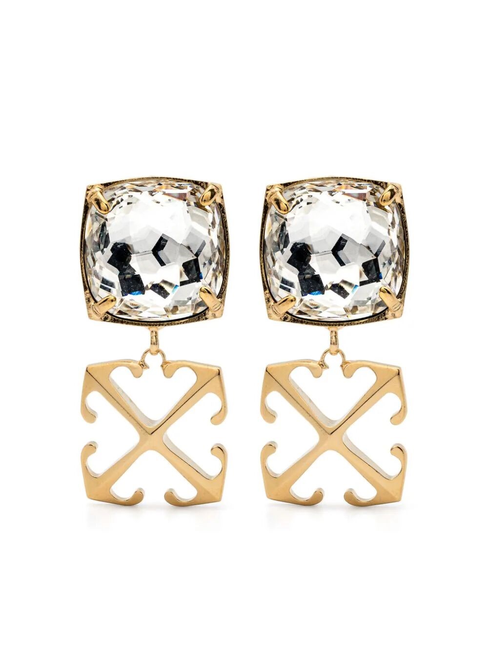 Shop Off-white Arrow Drop Earrings In Metallic