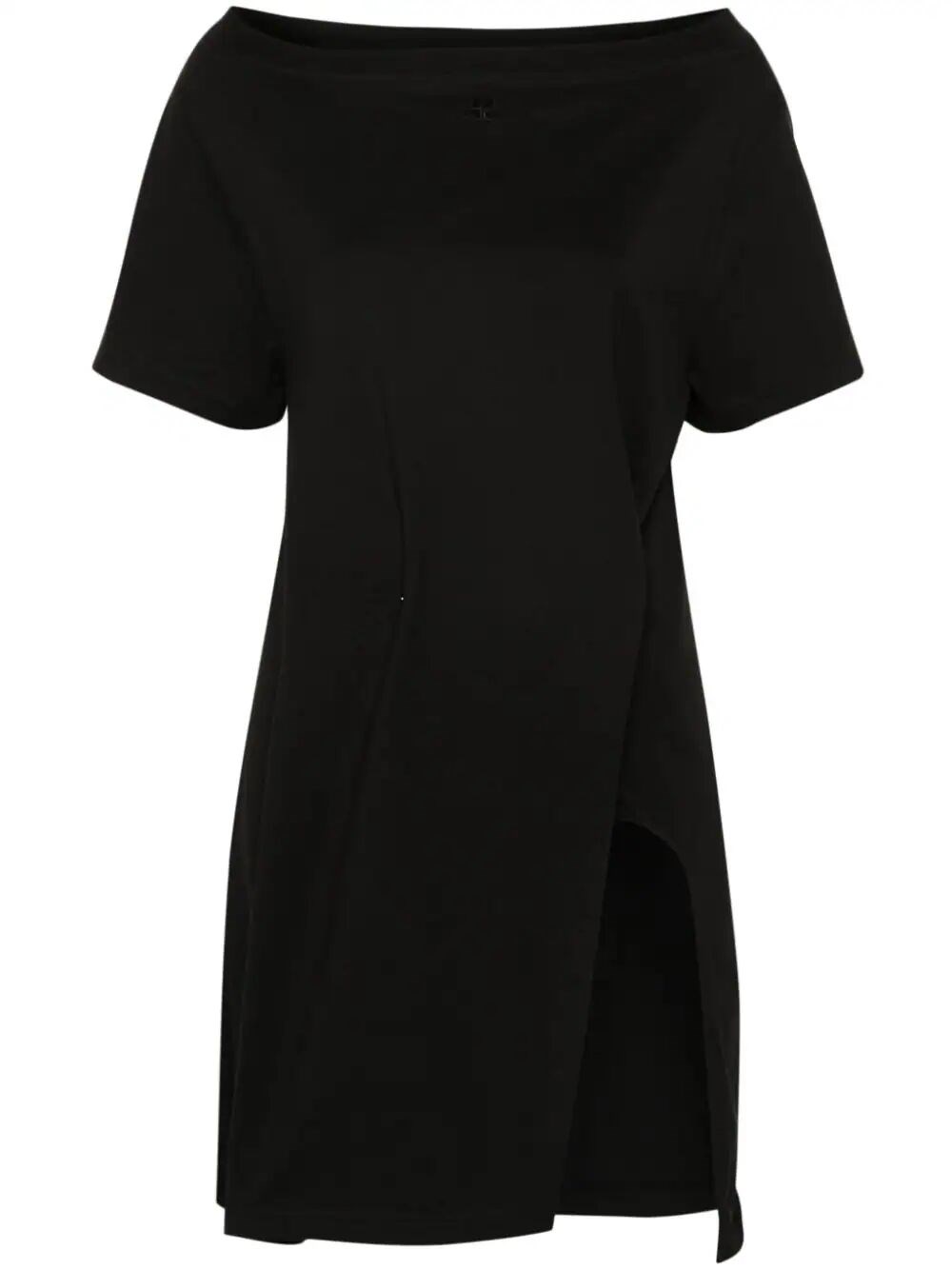 Shop Courrèges Asymmetric Mini Dress In Black
