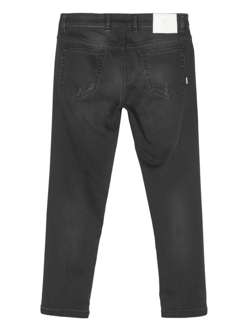 TAPERED-LEG DISTRESSED-EFFECT JEANS