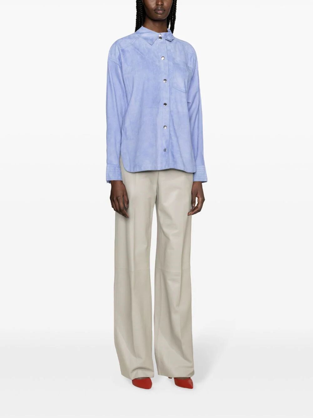 LONG-SLEEVE SUEDE OVERSHIRT