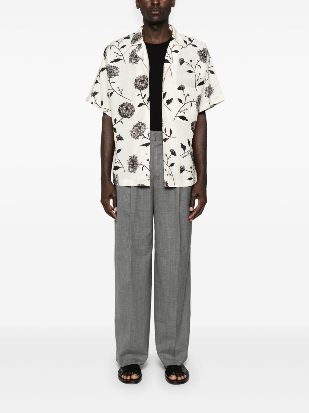 PLEAT-DETAIL VIRGIN WOOL TAILORED TROUSERS