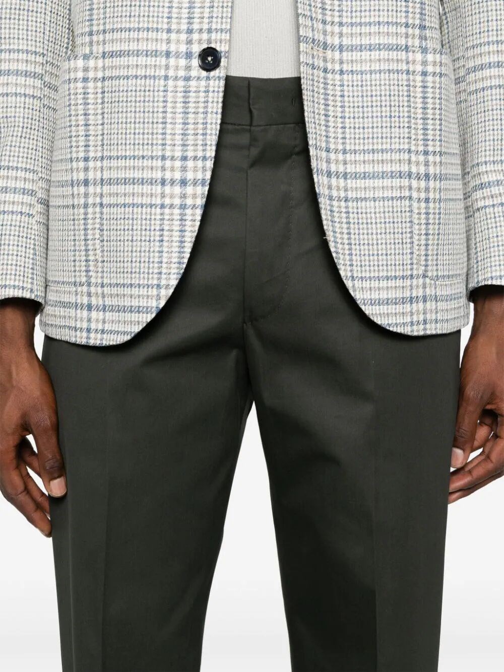 PRESSED-CREASE TAILORED TROUSERS