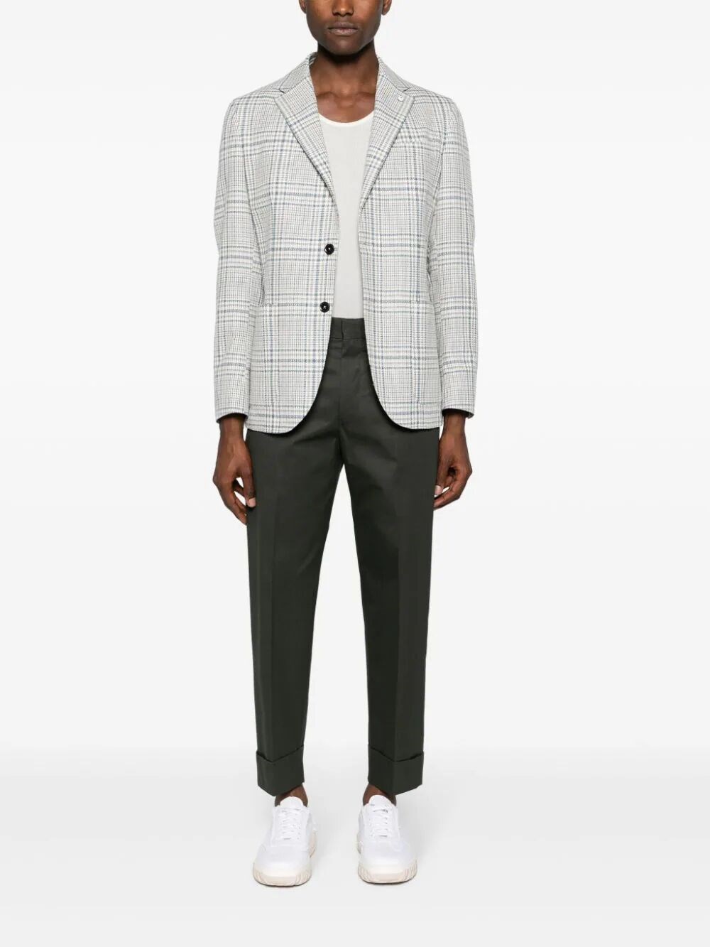 PRESSED-CREASE TAILORED TROUSERS