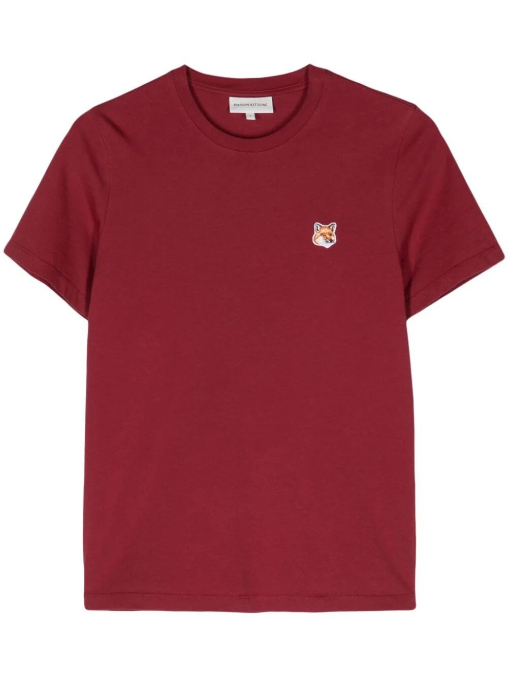Maison Kitsuné Logo-patch Cotton T-shirt In Red