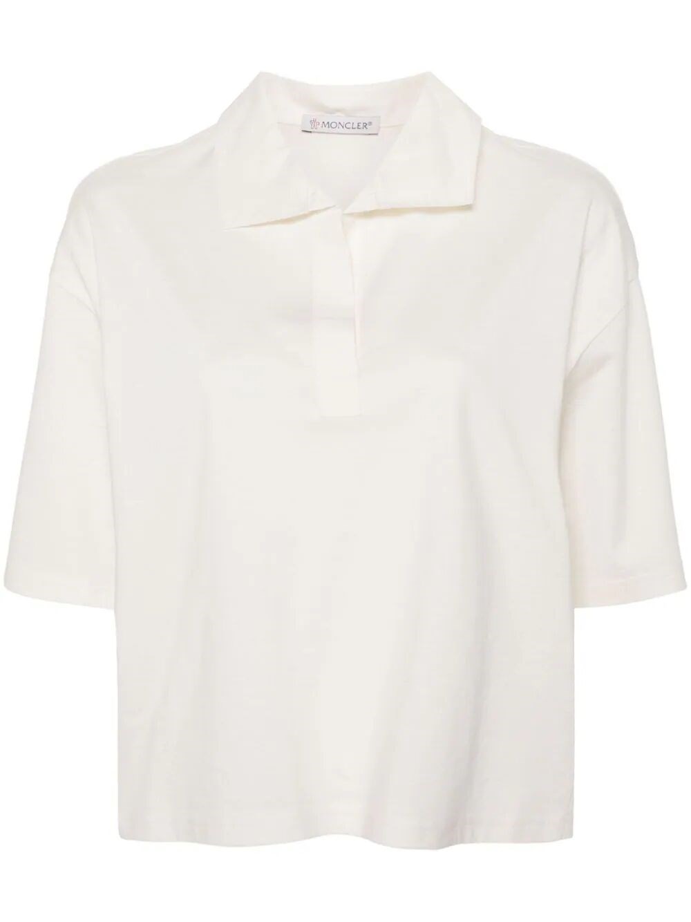 Moncler Oversized Short-sleeved Polo Shirt In White