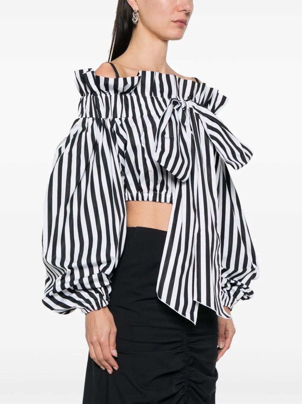 STRIPED CROPPED BLOUSE