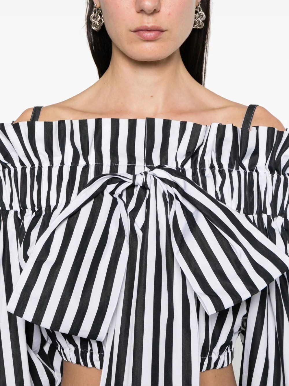 STRIPED CROPPED BLOUSE