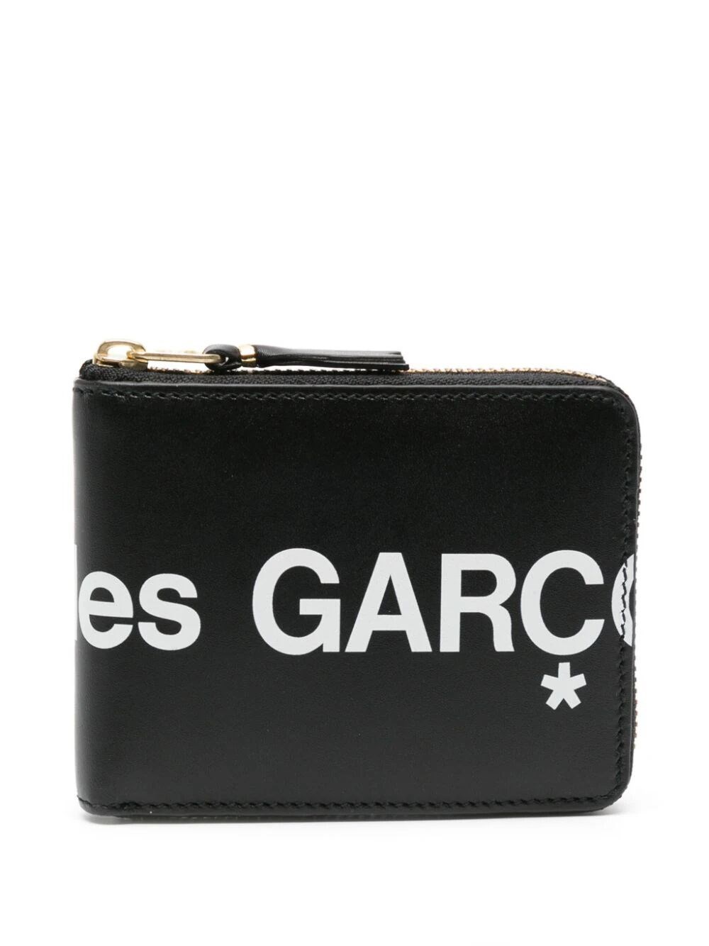 Comme Des Garçons Logo-print Zipped Wallet In Black