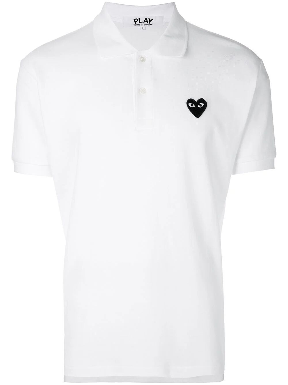 Shop Comme Des Garçons Play Heart Emblem Polo In White