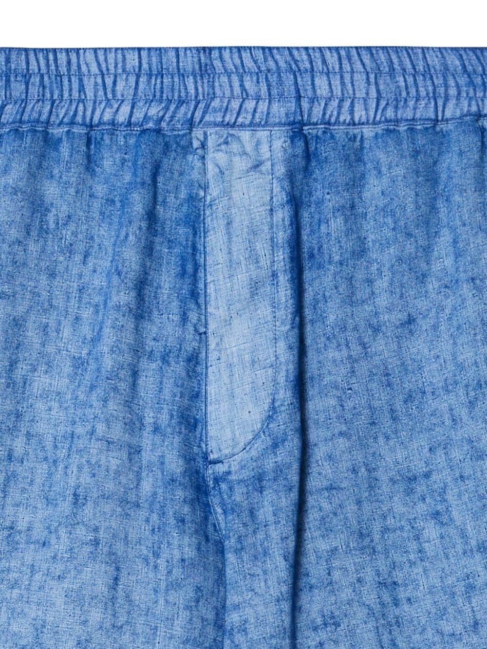 EQUESTRIAN KNIGHT-APPLIQUÉ LINEN SHORTS