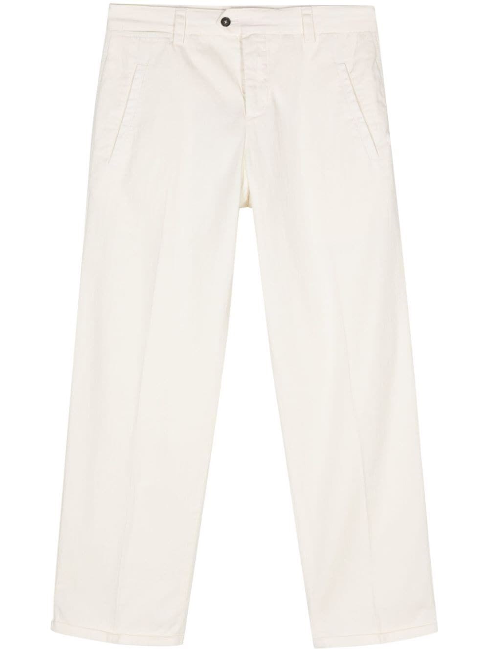 HERRINGBONE STRAIGHT-LEG TROUSERS