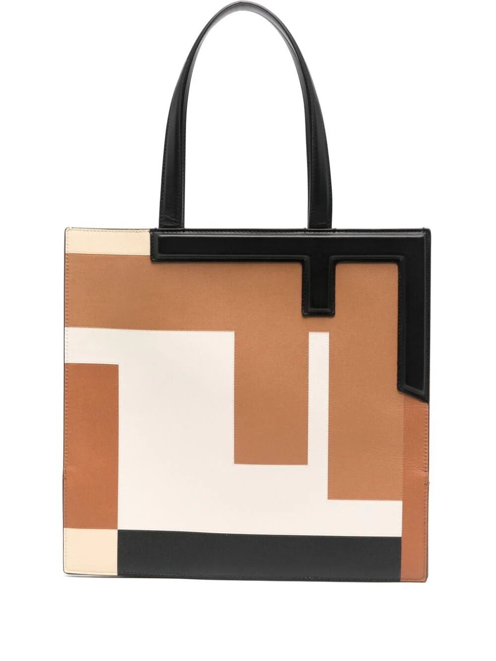 Shop Fendi Flip Medium Shopper Bag In Brown