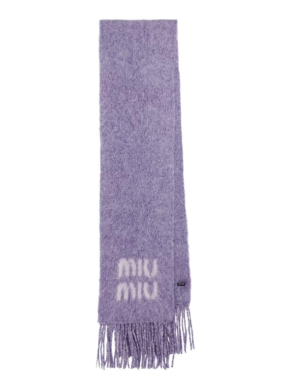 Shop Miu Miu Wool And Mohair Scarf In Pink & Purple