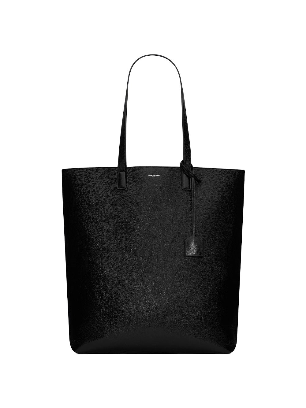 Saint Laurent Borsa Shopping Bold In Pelle Stropicciata In Black