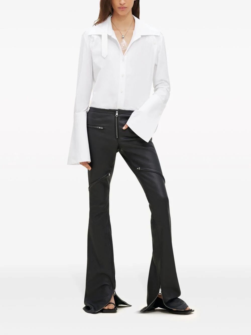 FLARED SLEEVES POPLIN SHIRT