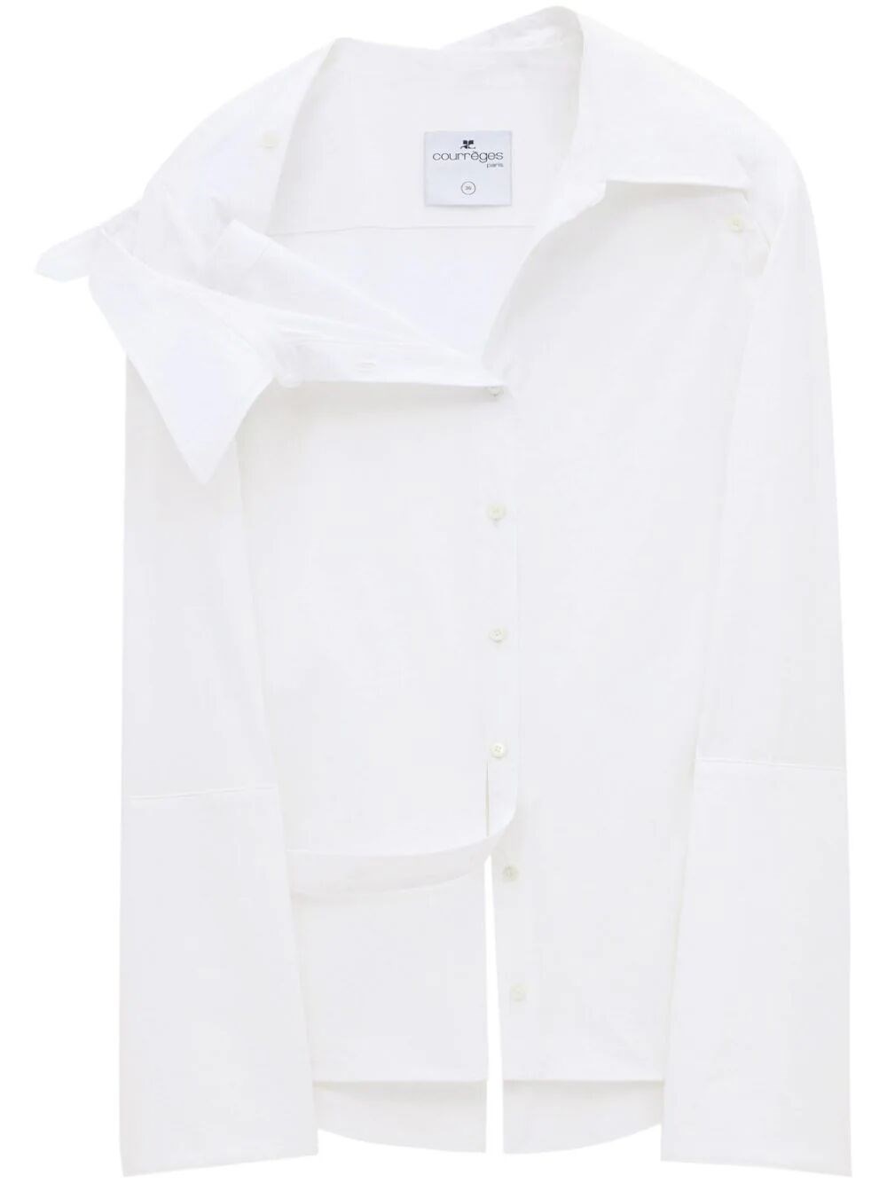 Courrèges Camicia Con Maniche Svasate In White