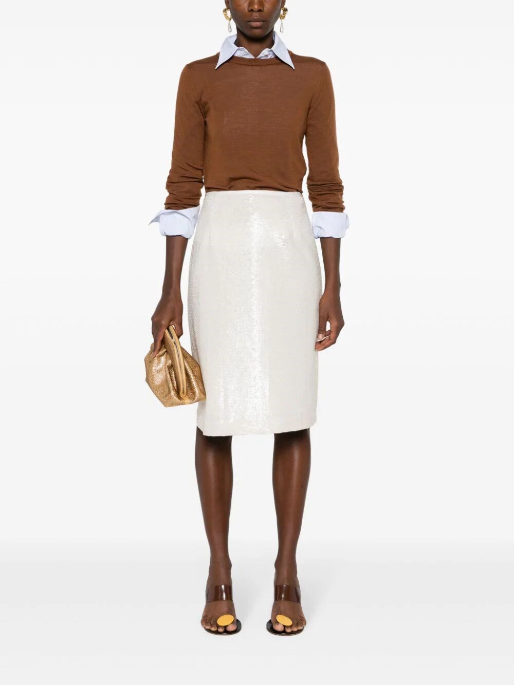 MICRO-SEQUIN PENCIL SKIRT