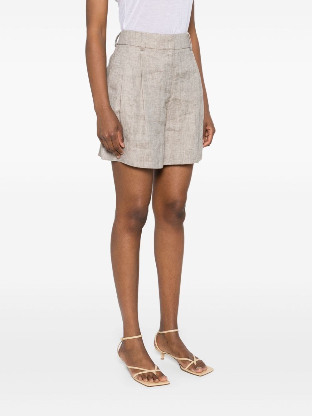 LINEN PLEATED SHORT