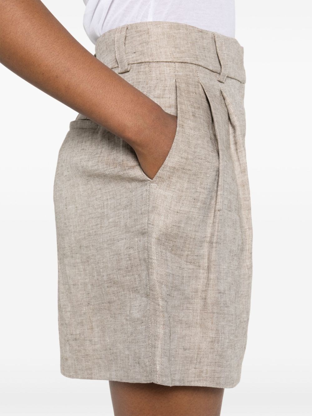 LINEN PLEATED SHORT