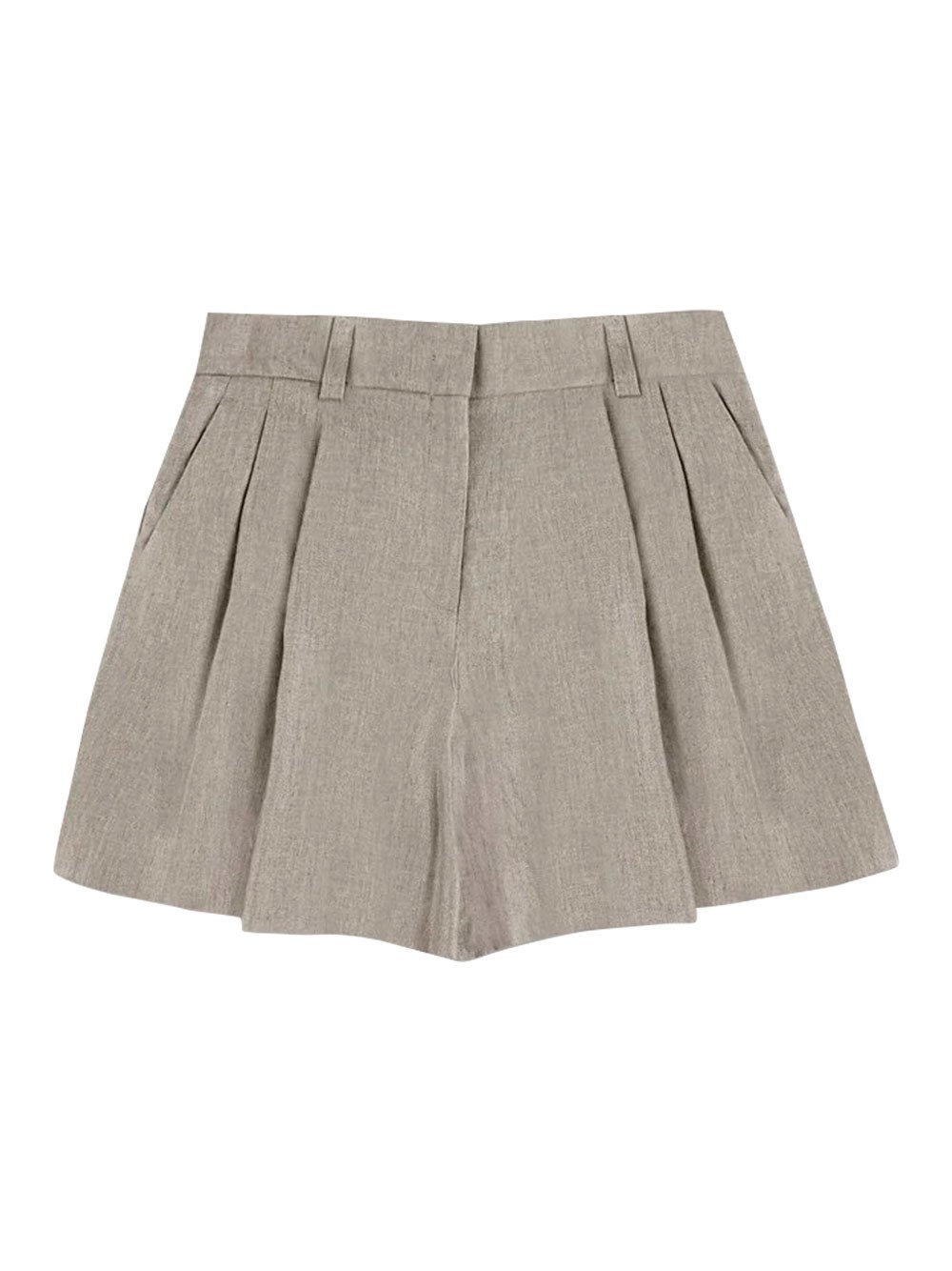 Shop Incotex Wide Fit Linen Shorts In Nude & Neutrals