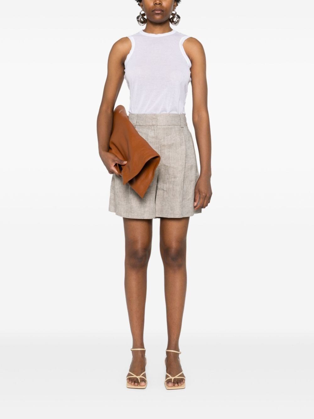 LINEN PLEATED SHORT